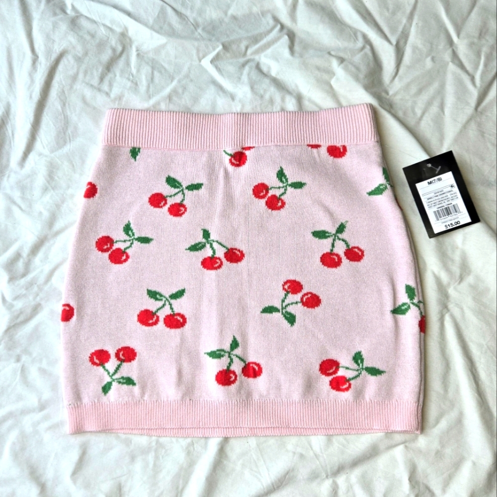 Knit cherry skirt